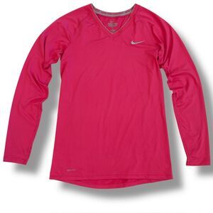 Nike Pro Combat Fitted Long Sleeve Shirt size M Nike DRI-FIT V-neck Athletic Top
